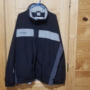 Columbia Sportswear Mens Size XXL Black/Gray Full Front Zip/Snap Ski/Fish Jacket